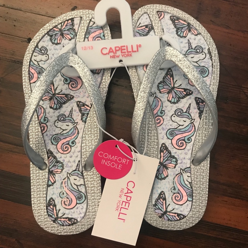 NWT Capelli Glitter Flip Flops Size 12/13
